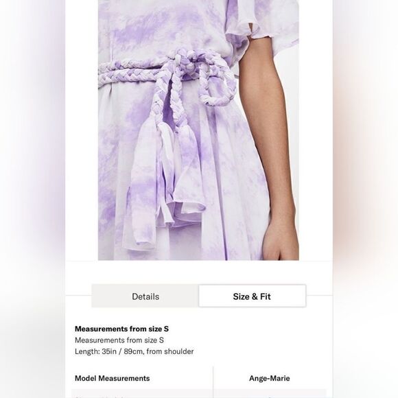 English Factory Purple Tie Dye Braided Belt Dress || SZ XS purple - Picture 8 of 8